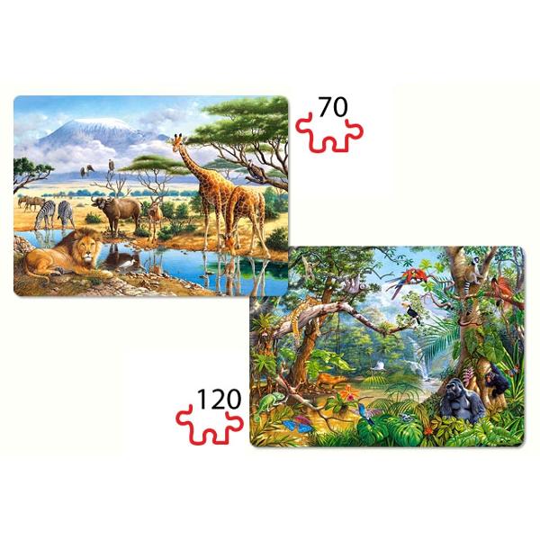 Puzzle 2 in 1 - Savanna and Jungle