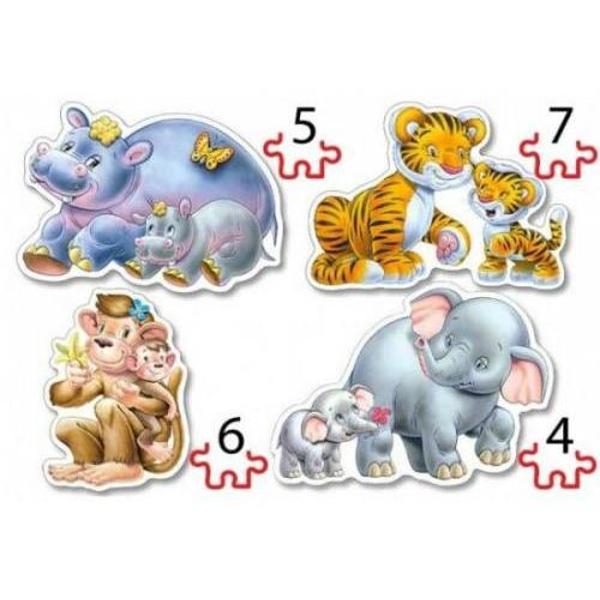 Puzzle 4 in 1 - Jungle Babies
