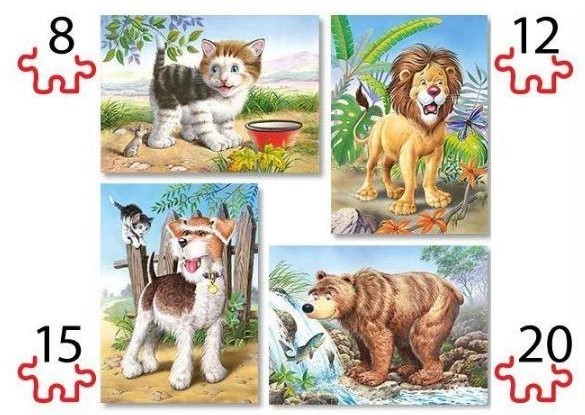 Puzzle 4 in 1 - Animals