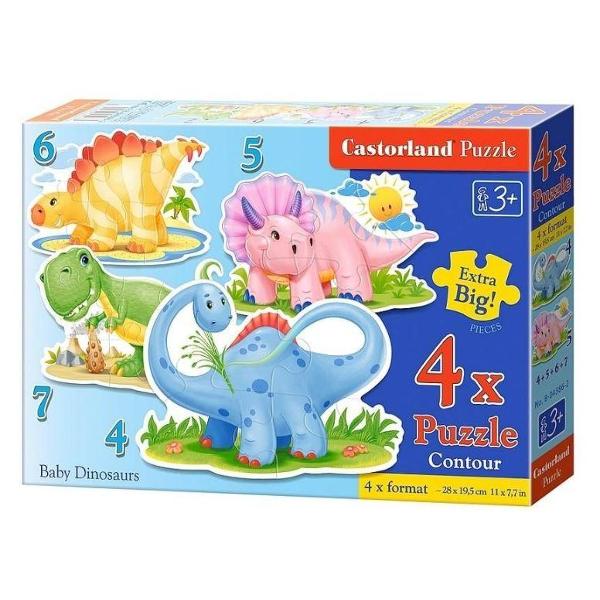 Puzzle 4 in 1 - Baby Dinosaurs