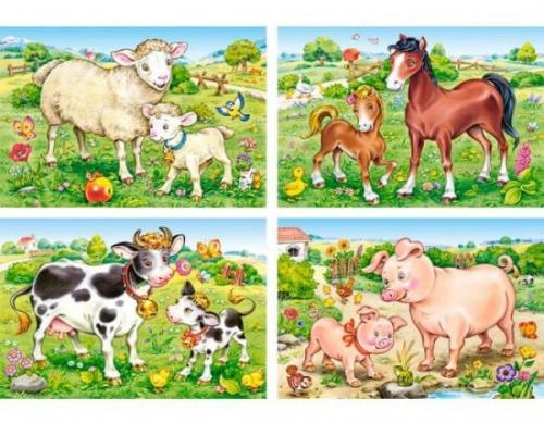 Puzzle 4 in 1 - Animal Moms and Babies