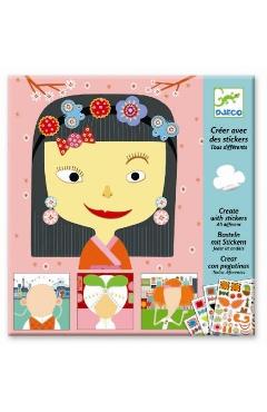 Creer avec des stickers. Portrete