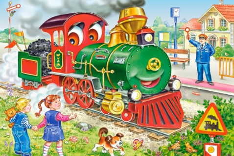 Puzzle 35 Castorland - Green Locomotive