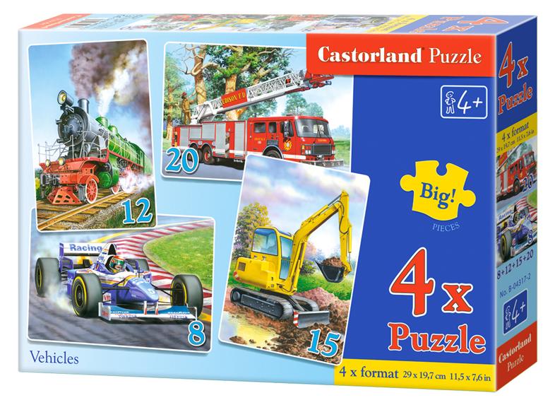 Puzzle 4 in 1 Castorland - Vehicles