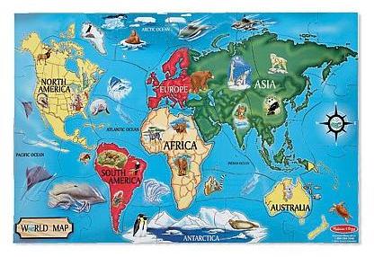 World Map. Puzzle de podea, Harta lumii