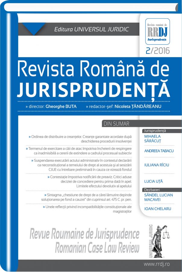 Revista romana de jurisprudenta 2/2016