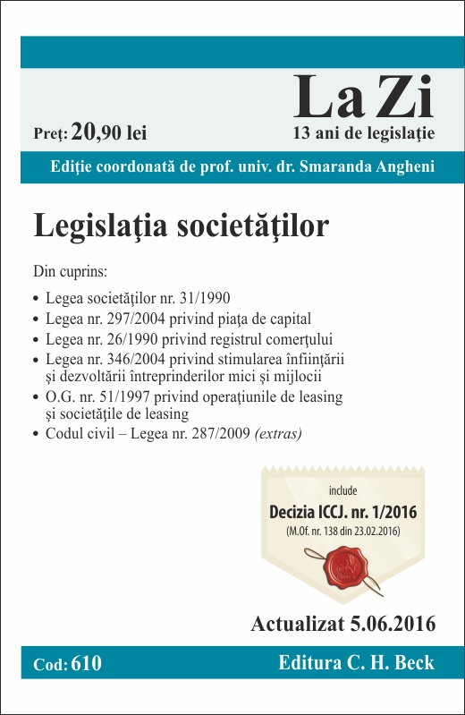 Legislatia societatilor act. 5.06.2016