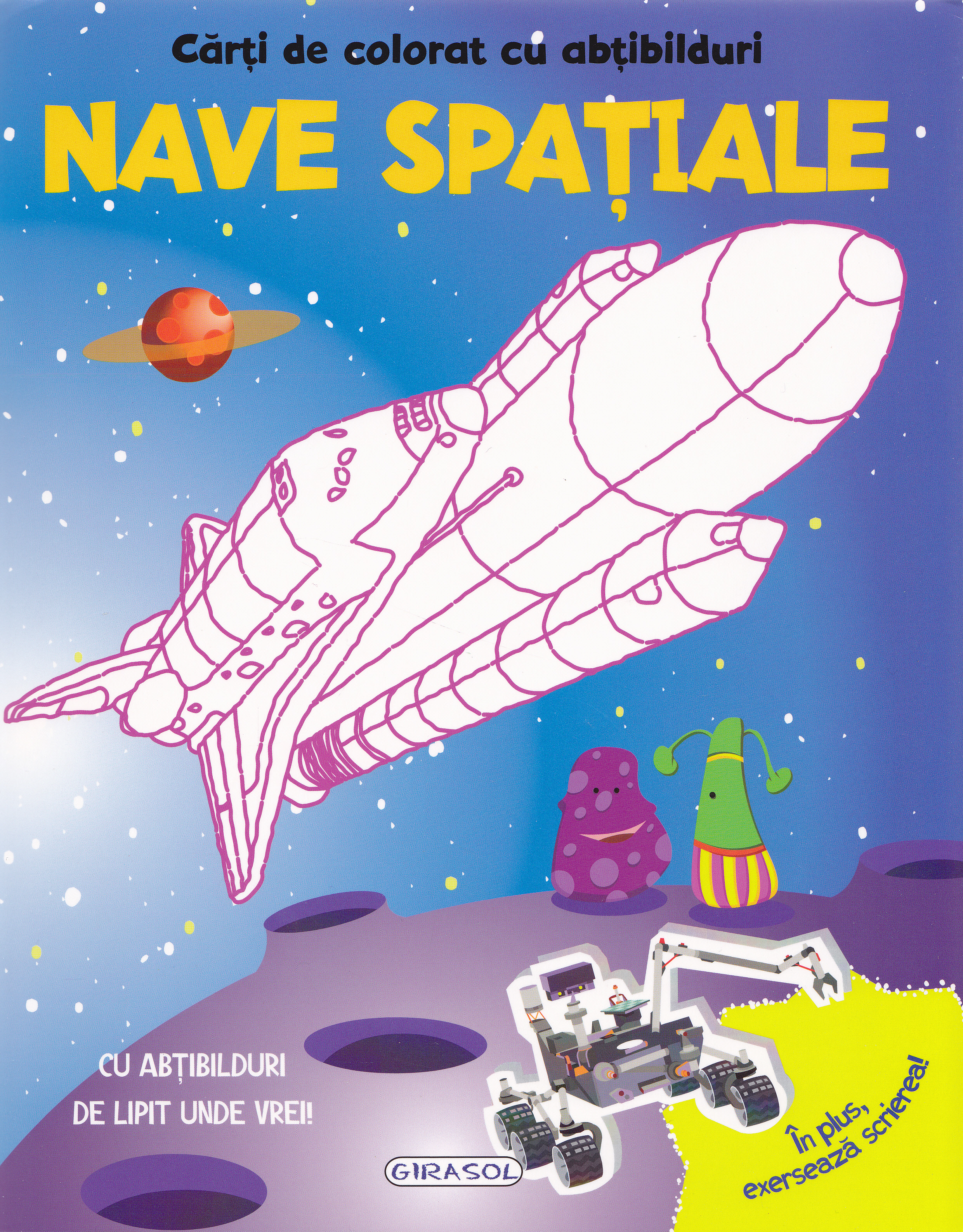Carte de colorat cu abtibilduri - Nave spatiale