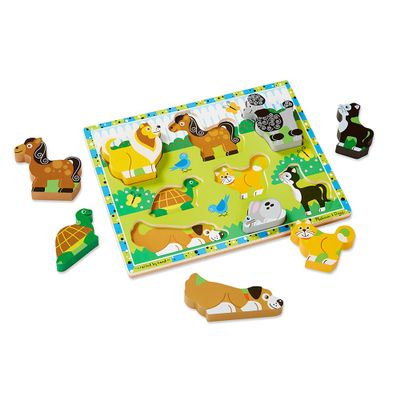 Chunky Puzzle, Pets. Puzzle lemn in relief, Animale de companie