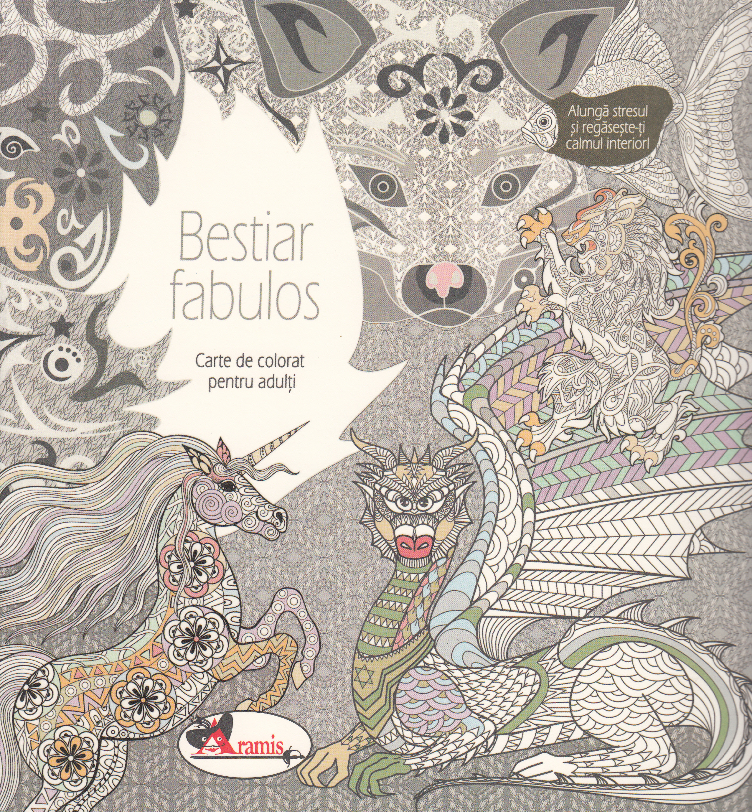 Bestiar fabulos - Carte de colorat pentru adulti
