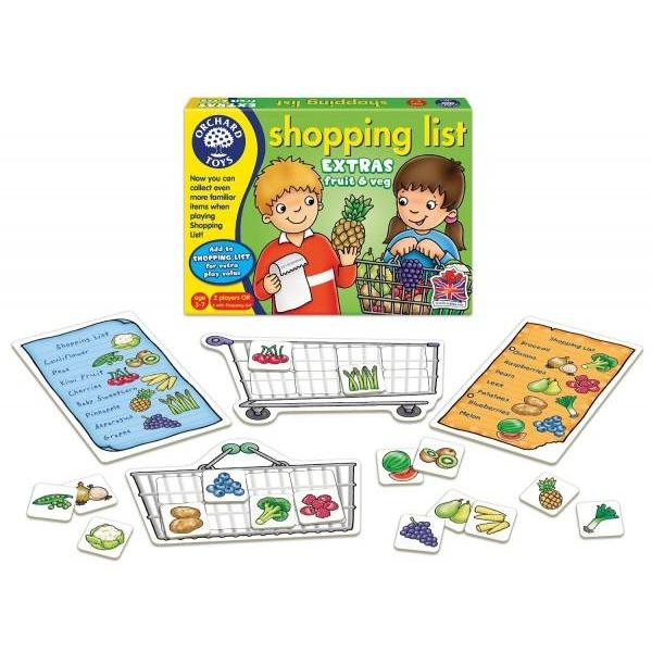Joc educativ engleza Lista de cumparaturi - Shopping list - Fructe si legume