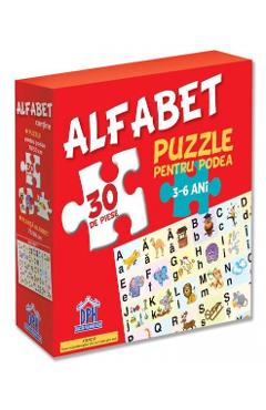 Coperta cărții 'Alfabet: puzzle pentru podea 3-6 ani - 20 Piese'