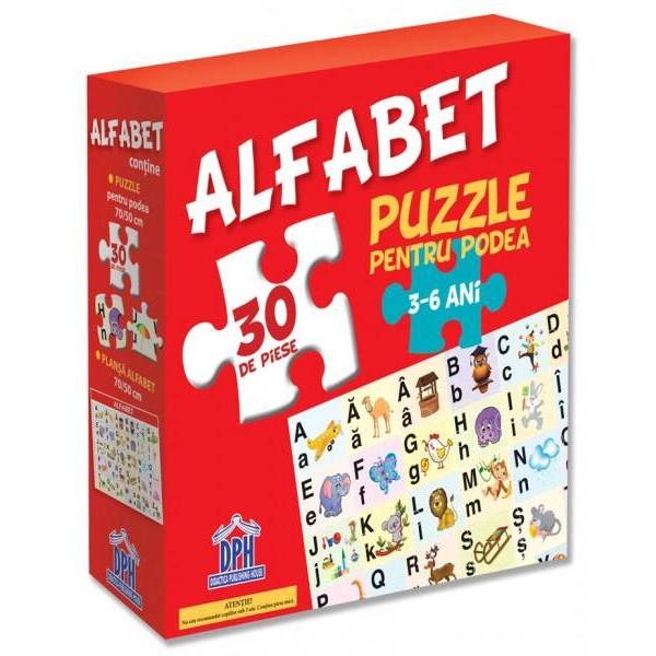 Alfabet: puzzle pentru podea 3-6 ani - 20 Piese