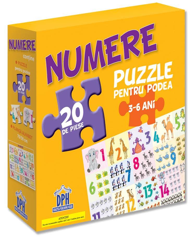 Numere: puzzle pentru podea 3-6 ani - 20 piese