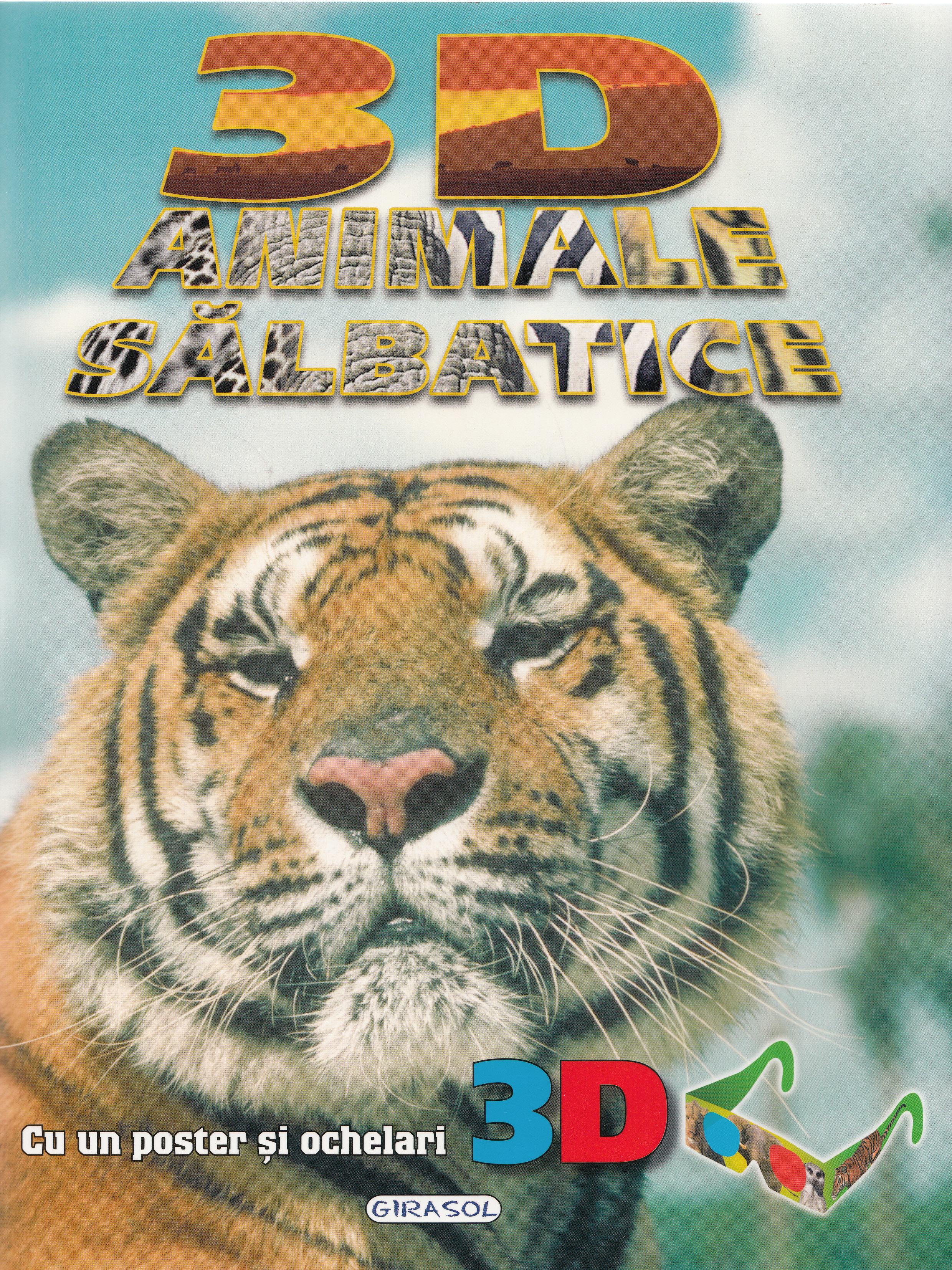 3D Animale salbatice (poster + ochelari)