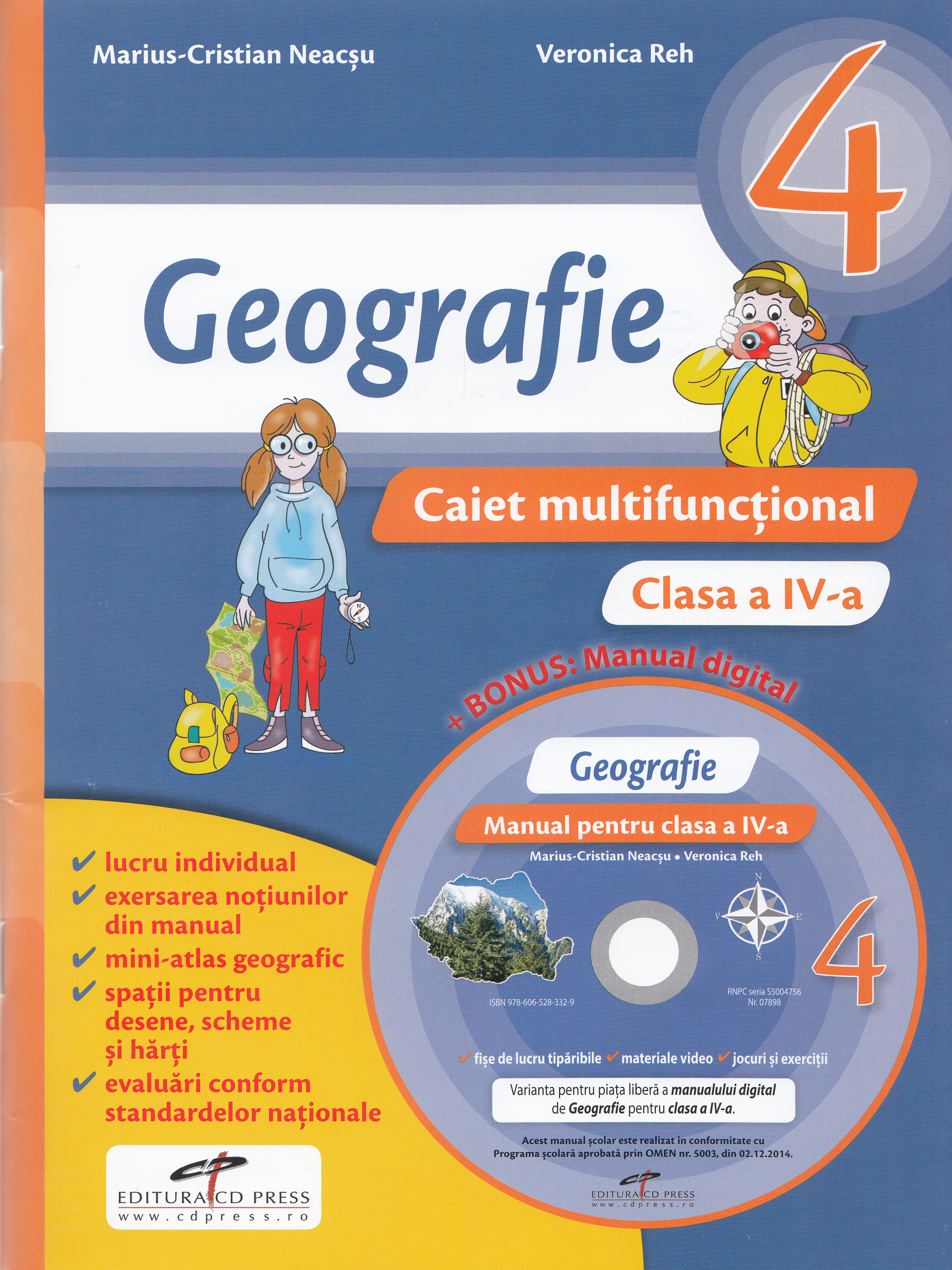 Geografie - Clasa a 4-a - Caiet multifunctional + CD - Marius-Cristian Neacsu, Veronica Reh