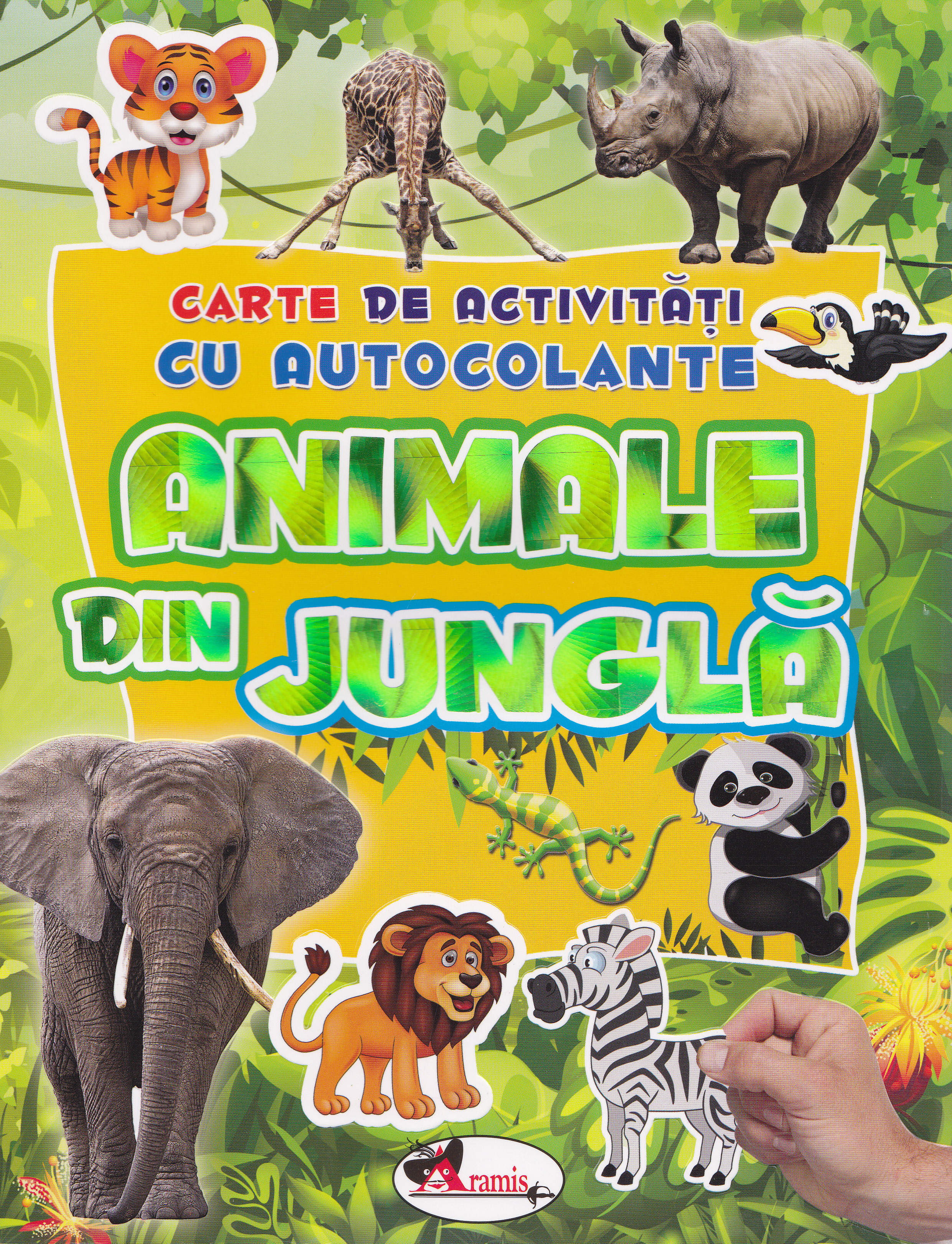 Animale din jungla - Carte de activitati cu autocolante