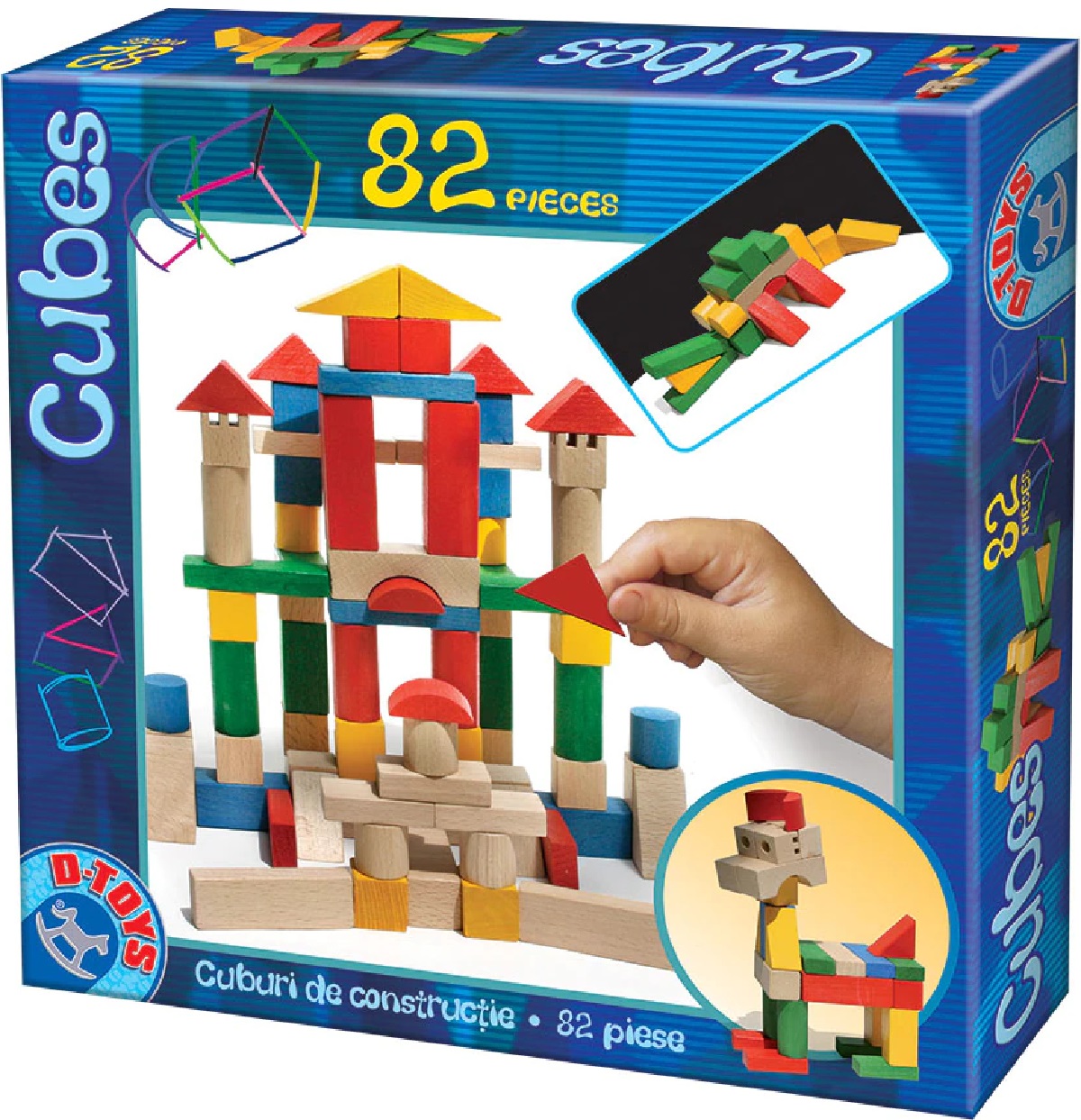 Cubes. Cuburi de constructie din lemn: 82 piese