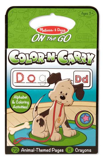 Color-n-carry. Carnet de colorat pentru calatorie, Animale, litere si cuvinte