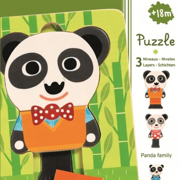 Puzzle, Panda family. Familia Panda