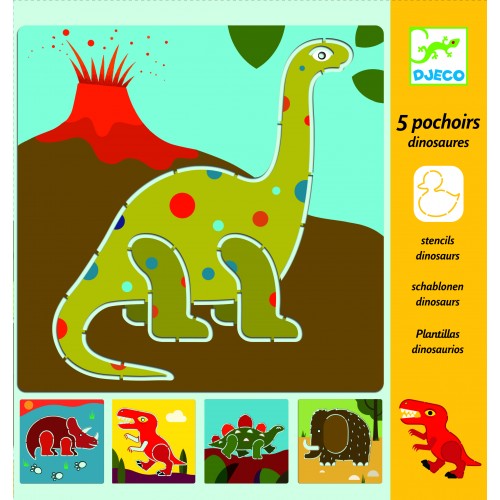 5 Pochoirs, Dinosaures.  Sabloane, Dinozauri