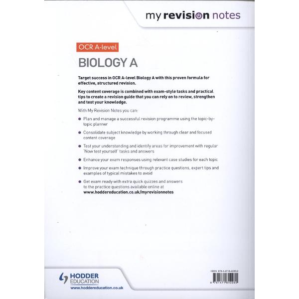 My Revision Notes: OCR A Level Biology A