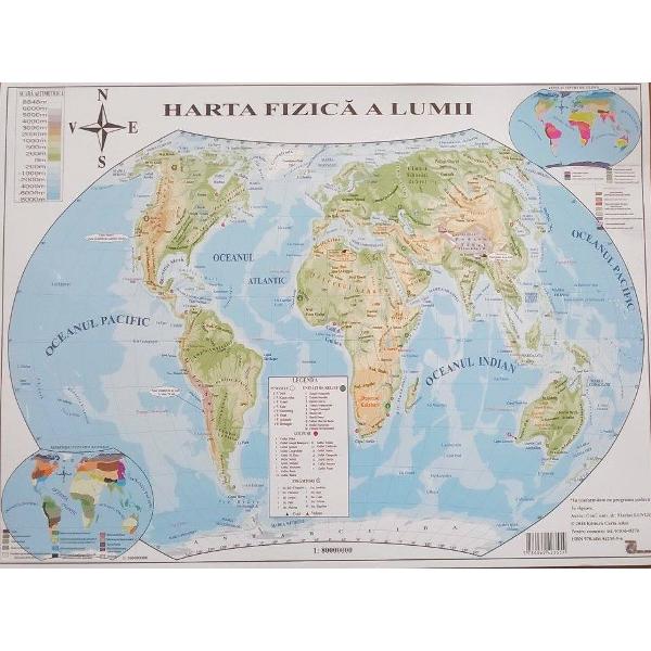 Harta politica a lumii + Harta fizica a lumii