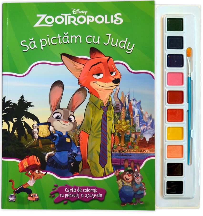 Sa pictam cu Judy - Carte de colorat cu pensula si acuarele