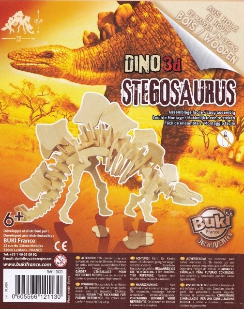 Dino 3D Stegosaurus - Dinozaur din lemn