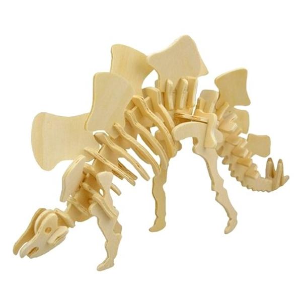 Dino 3D Stegosaurus - Dinozaur din lemn