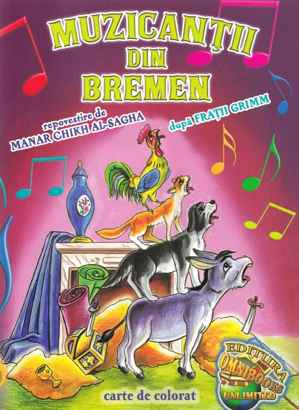 Muzicantii din Bremen dupa fratii Grimm - Carte de colorat