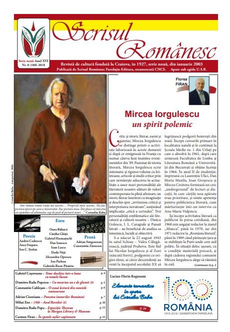 Revista Scrisul Romanesc Nr. 8 din 2018