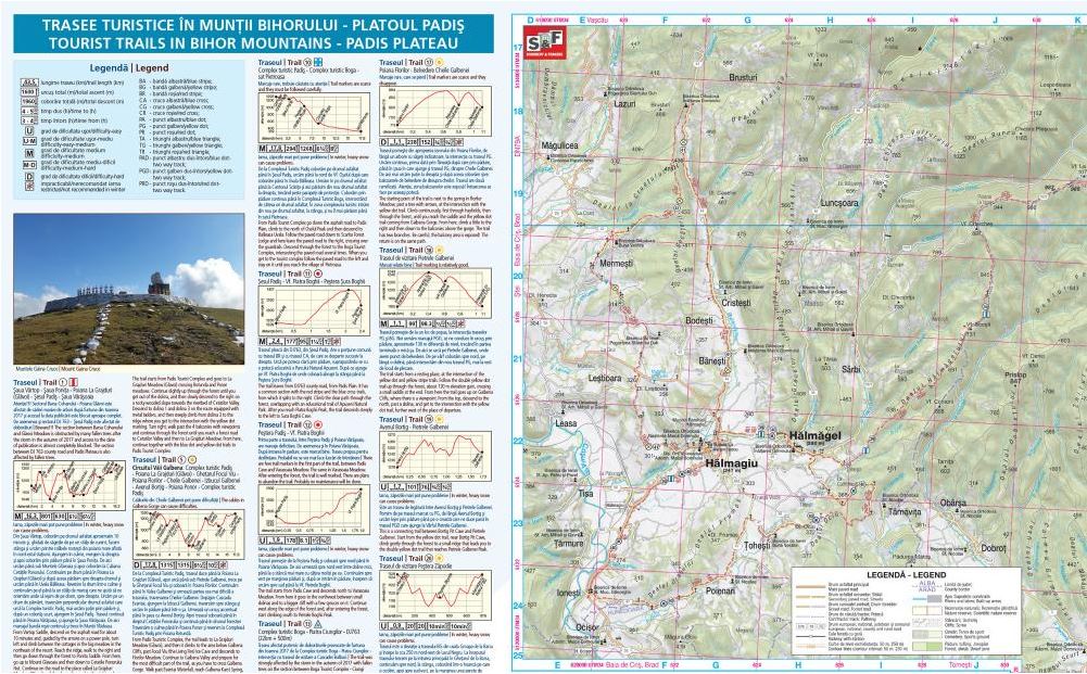 Muntii Bihorului - Platoul Padis - Harta de drumetie - Muntii nostri