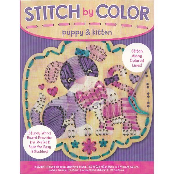 Stitch by color. Broderie pe lemn, Catel si Pisicuta
