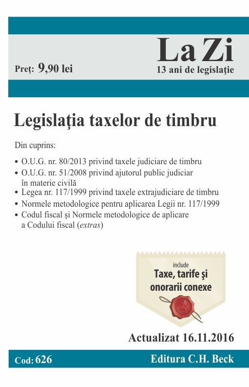 Legislatia taxelor de timbru act. 16.11.2016