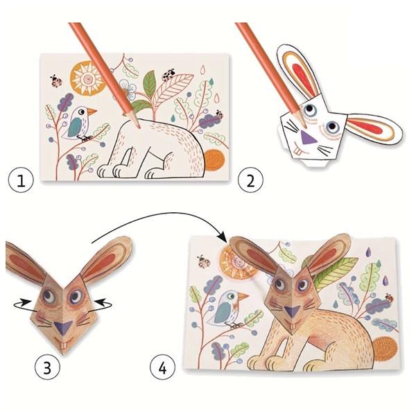 4 Coloriages surprise. Bunny up, Joc creativ