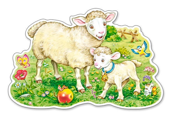 Puzzle 12 Maxi - A Lamb with his Mom