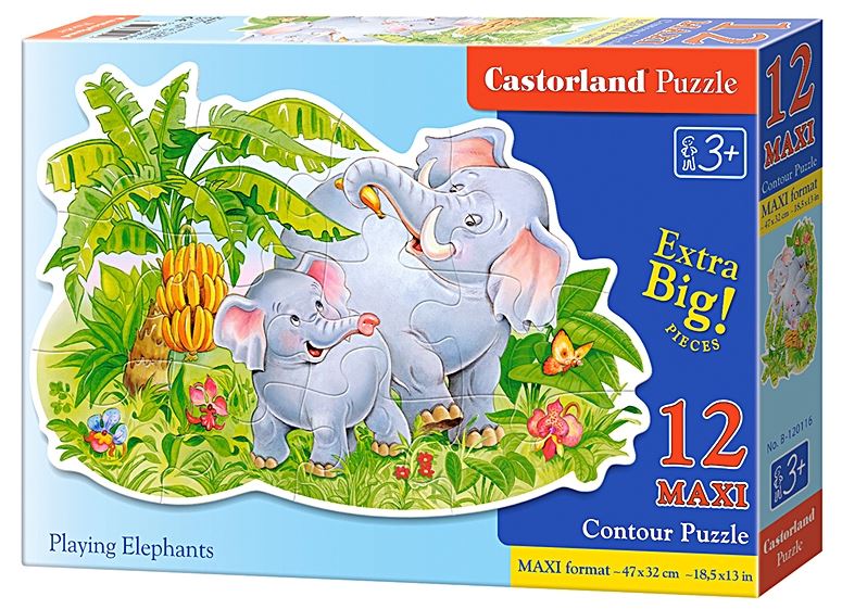 Puzzle 12 Maxi - Playing Elephants