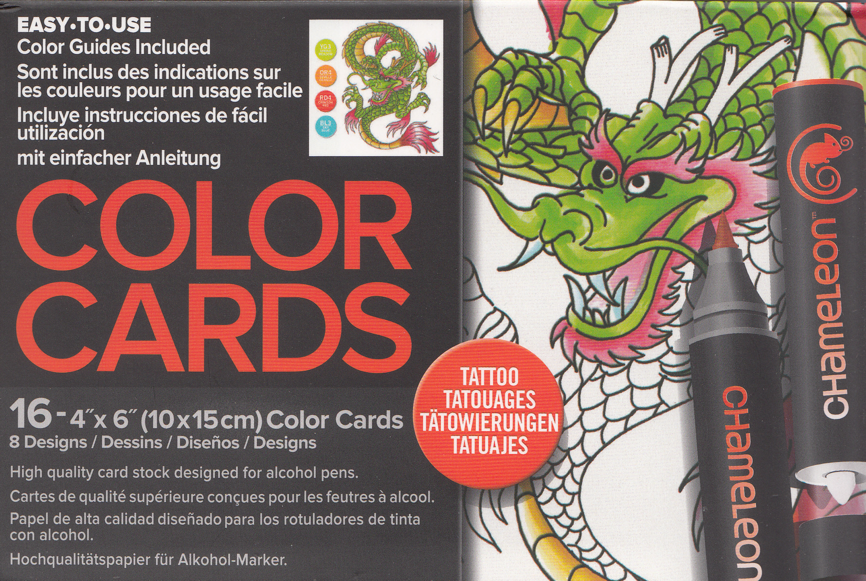 Carte de colorat - Chameleon Tattoo