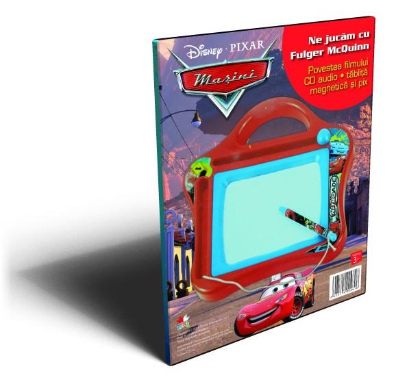 Set carte + Jucarie: Ne jucam cu Fulger McQuinn + Tabla magnetica