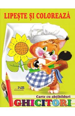 Coperta cărții 'Ghicitori - Veverița - Lipește și colorează. Carte cu abțibilduri'