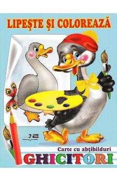 Coperta cărții 'Ghicitori - Gașca - Lipește și colorează. Carte cu abțibilduri'