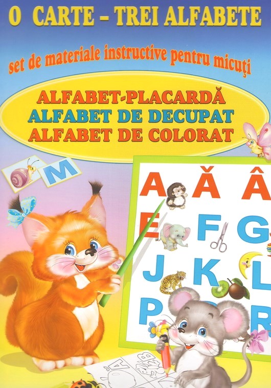 O carte - trei alfabete - Set de materiale instructive pentru micuti