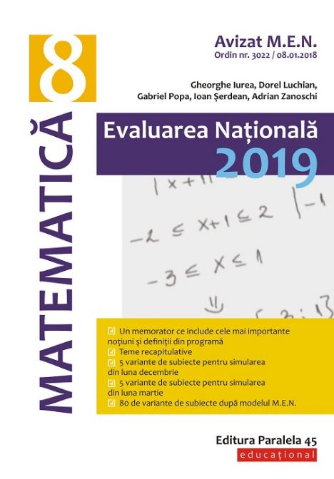 Evaluarea nationala 2019. Matematica - Clasa 8 - Gheorghe Iurea, Dorel Luchian