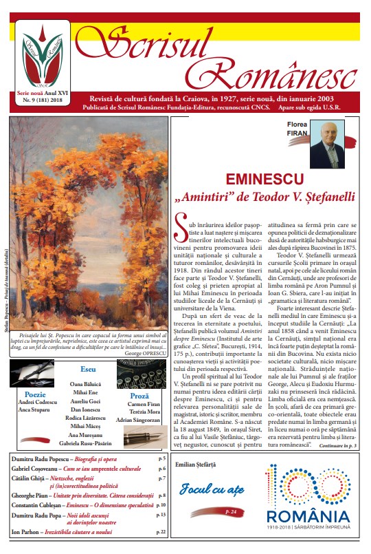 Revista Scrisul Romanesc Nr. 9 din 2018