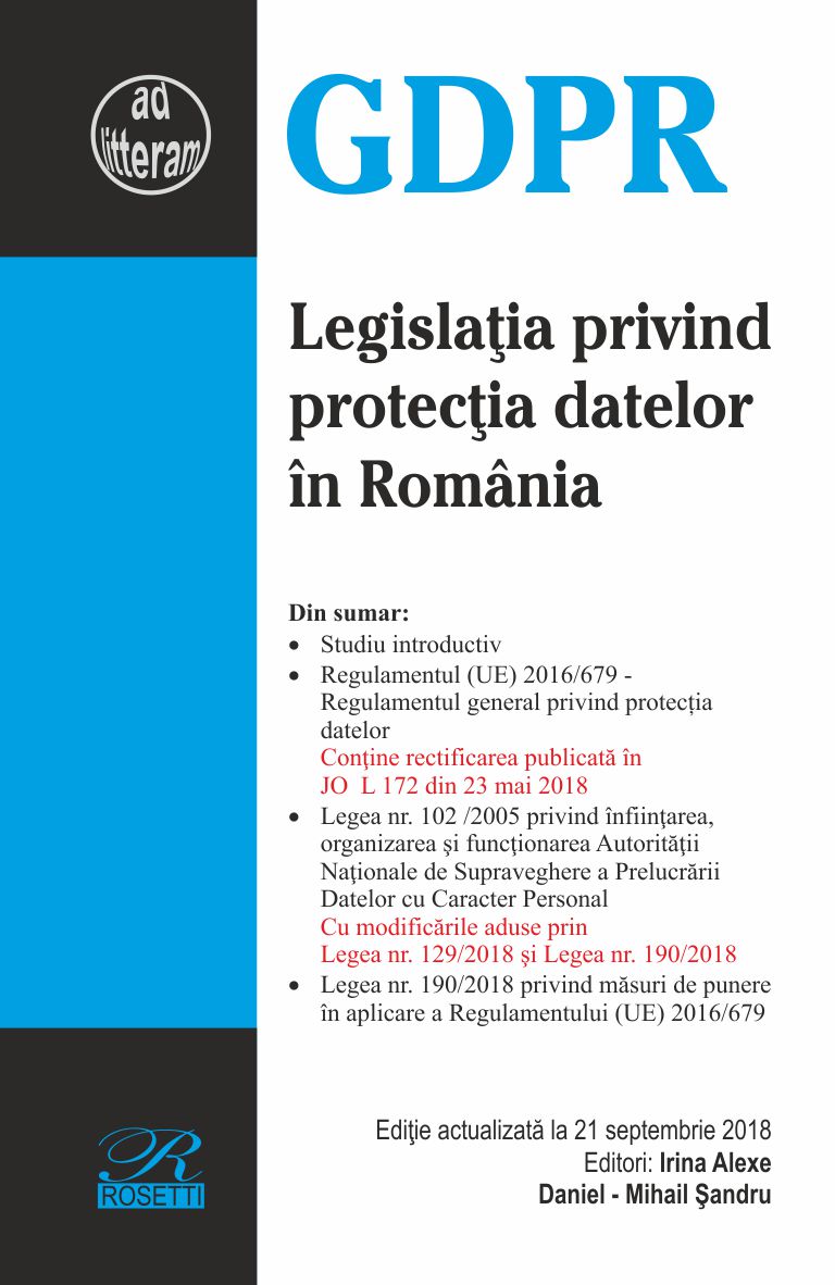 Legislatia privind protectia datelor in Romania