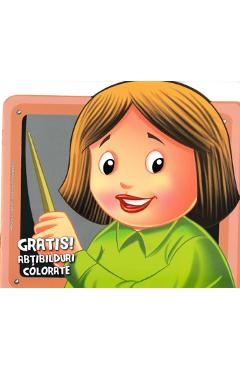 Coperta cărții 'Învățătoarea. Abțibilduri colorate'