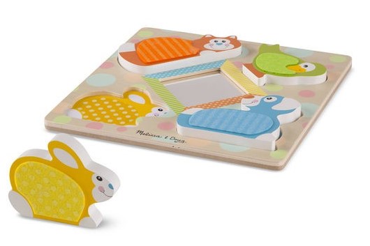 First play, Touch and feel puzzle. Puzzle tactil cu oglinda, Pets
