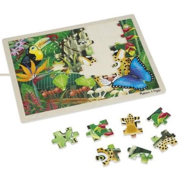 Wooden jigsaw puzzle. Puzzle din lemn, Padurea Tropicala