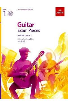 Coperta cărții 'Guitar Exam Pieces from 2019, ABRSM Grade 1, with CD'